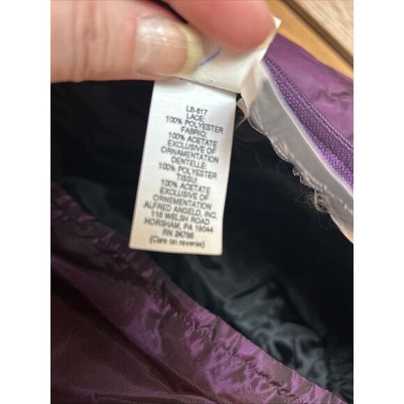 90s Goth Prairie Prom Dress Sz 10 Alfred Angelo Metallic Party Purple Vampire - Picture 8 of 12